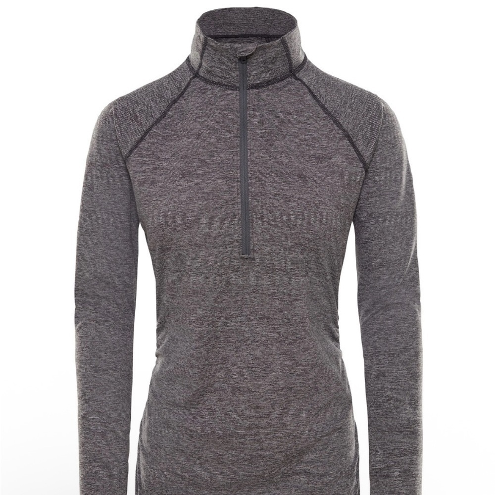 The North Face Women Motivation Stripe 1/2 Zip Top TNF Black Micro Stripe NWT